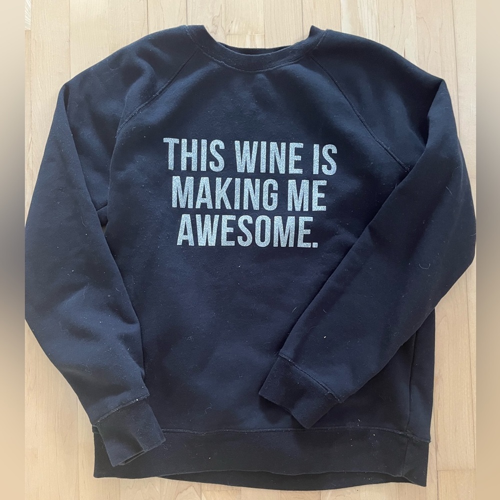 Sparkly writing Brunette the Label crewneck